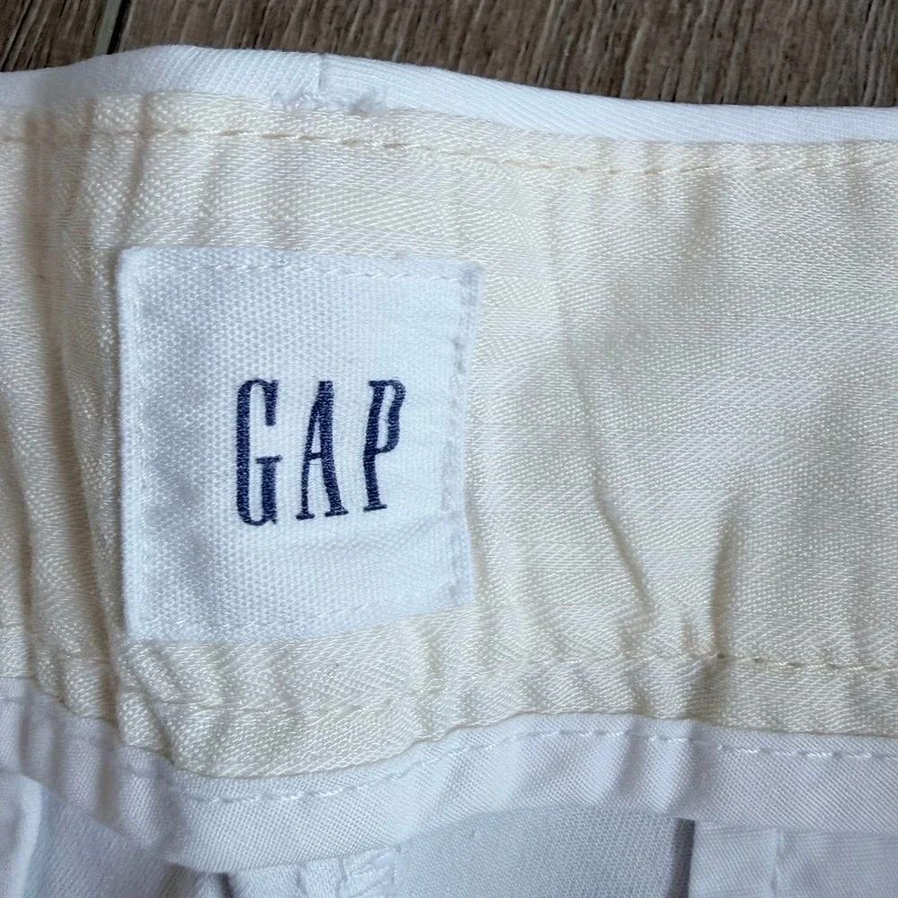 Gap Pleated White Shorts Womens 16 High Rise Cotton Stretch Chino